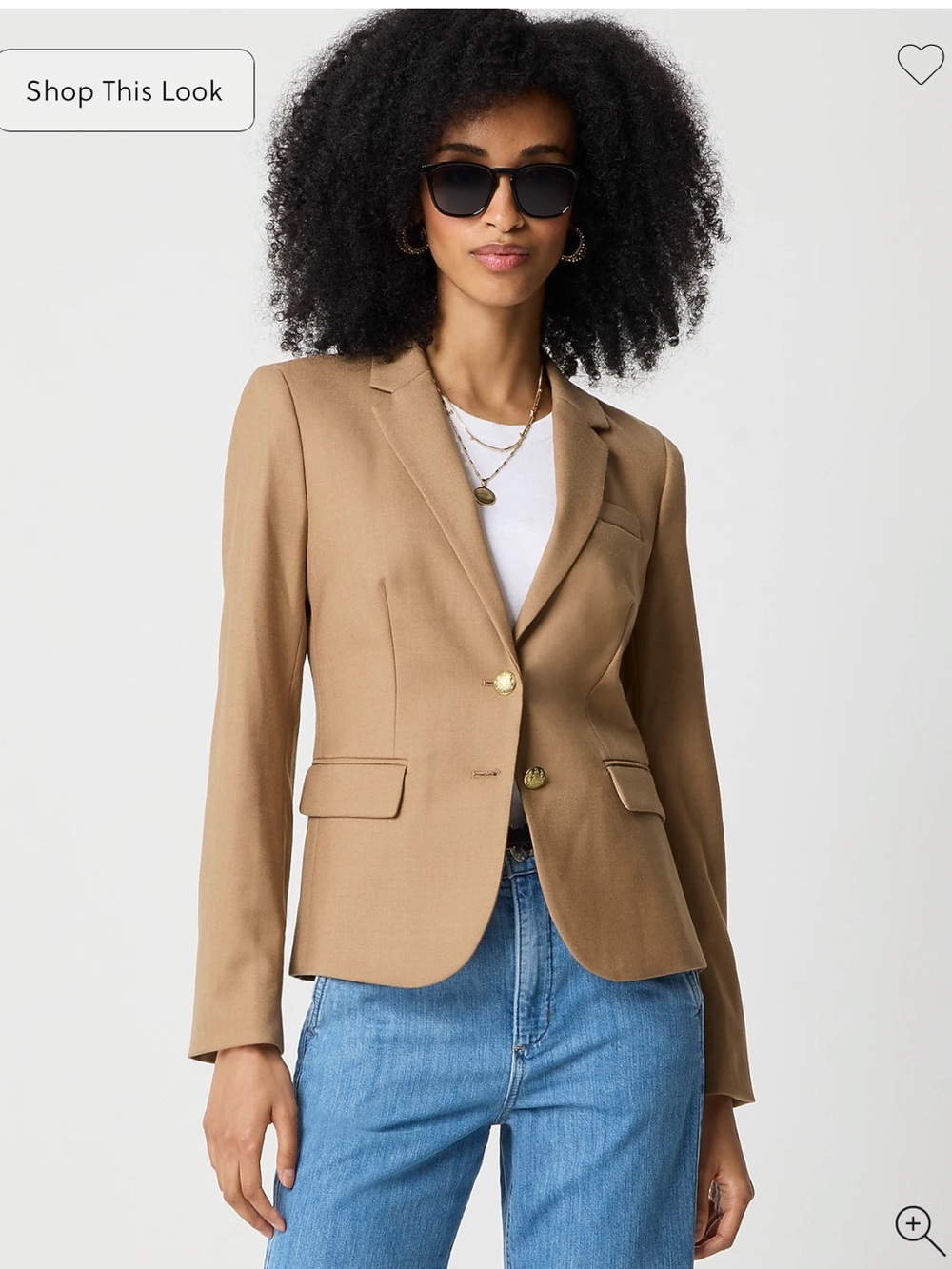 J. Crew Factory Camel Tailored Two-Button Blazer